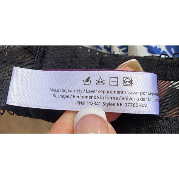 Adore Me Lace Balconette Bra Black 36C Lace Sheer - Picture 12 of 12